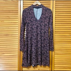 Mock Neck Floral Dress!